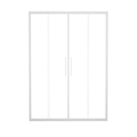 RECORD 4-DOOR SLIDING DOOR L 157-161 H 195 CM CLEAR GLASS 6 MM WHITE - best price from Maltashopper.com BR430004596