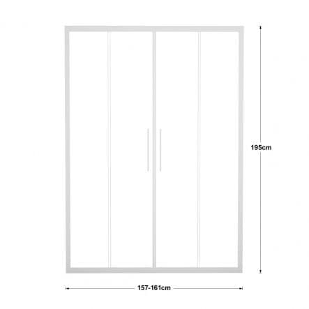 RECORD 4-DOOR SLIDING DOOR L 157-161 H 195 CM CLEAR GLASS 6 MM WHITE - Premium Shower Doors and Fixed Sides from Bricocenter - Just €658.99! Shop now at Maltashopper.com