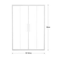 RECORD 4-DOOR SLIDING DOOR L 157-161 H 195 CM CLEAR GLASS 6 MM WHITE - Premium Shower Doors and Fixed Sides from Bricocenter - Just €658.99! Shop now at Maltashopper.com