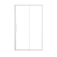 RECORD 2-LEAF SLIDING DOOR L 167-171 CM CLEAR GLASS 6 MM WHITE - best price from Maltashopper.com BR430004728