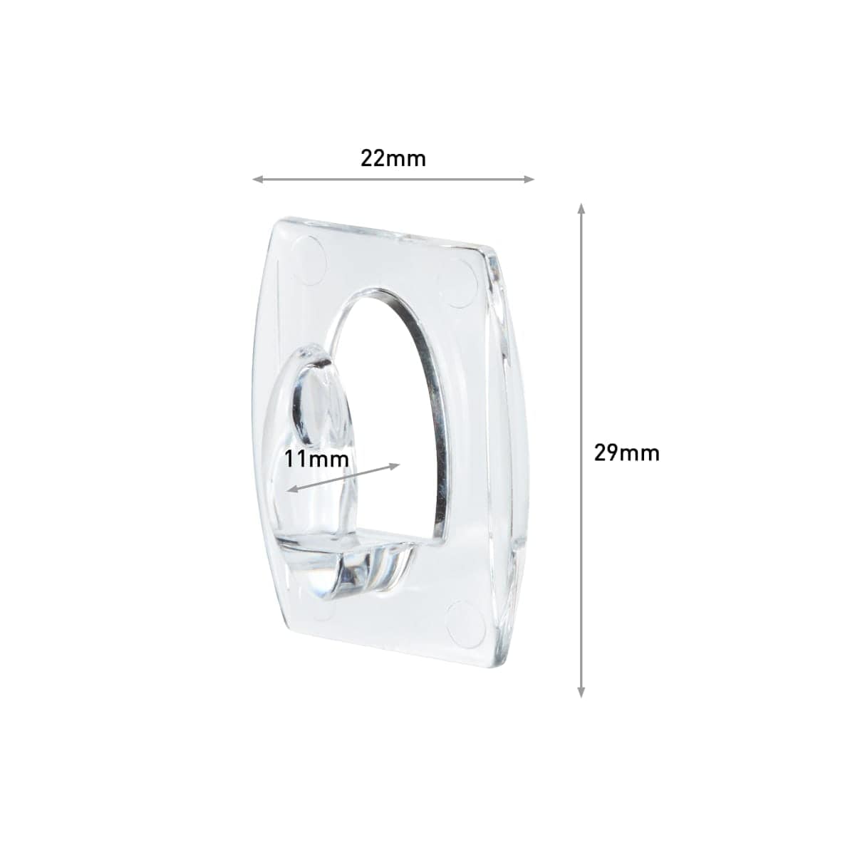 Bricocenter 6 ADHESIVE TRANSPARENT COMMAND HOOKS FOR KEYS