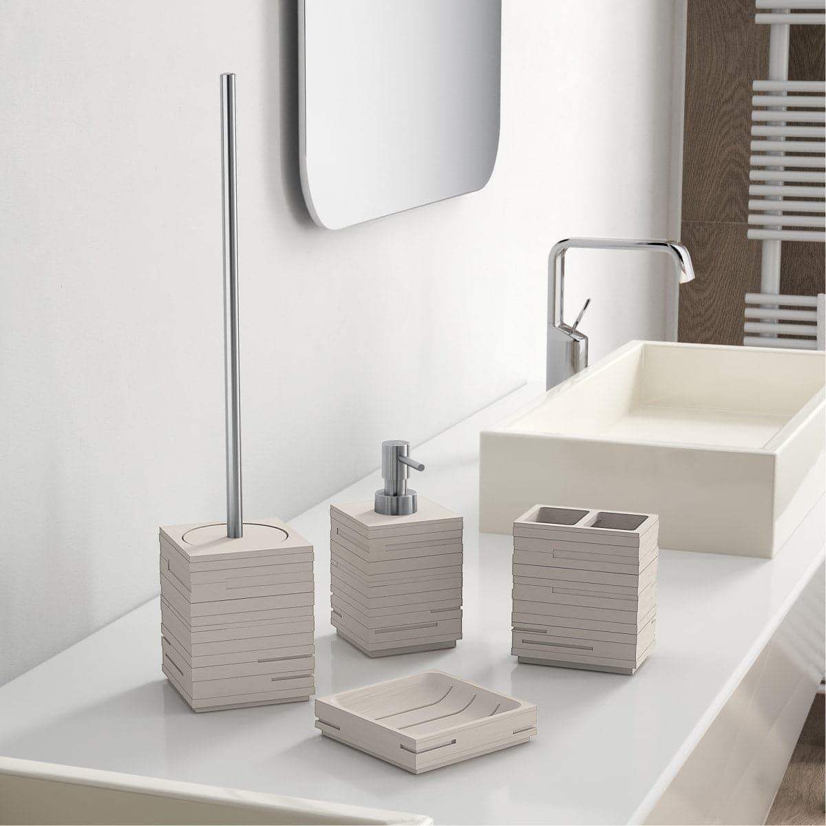 GREY SQUARE TOILET BRUSH HOLDER - best price from Maltashopper.com BR430007651