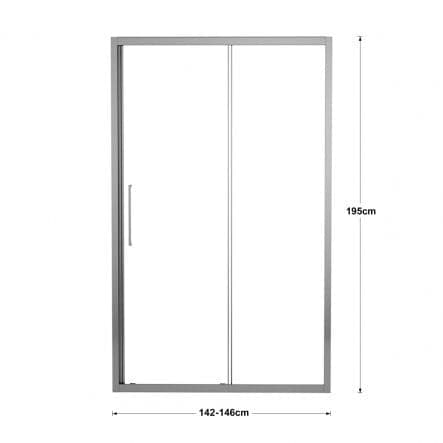 RECORD 2-LEAF SLIDING DOOR L 142-146 CM CLEAR GLASS 6 MM CHROME - Premium Shower Doors and Fixed Sides from Bricocenter - Just €612.99! Shop now at Maltashopper.com