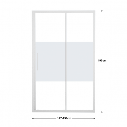 RECORD 2-LEAF SLIDING DOOR L 147-151 CM SCREEN-PRINTED GLASS 6 MM WHITE - best price from Maltashopper.com BR430004710