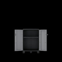 LOW RESIN CUPBOARD 93X65X39CM BLACK GREY SPACEO - best price from Maltashopper.com BR440002905