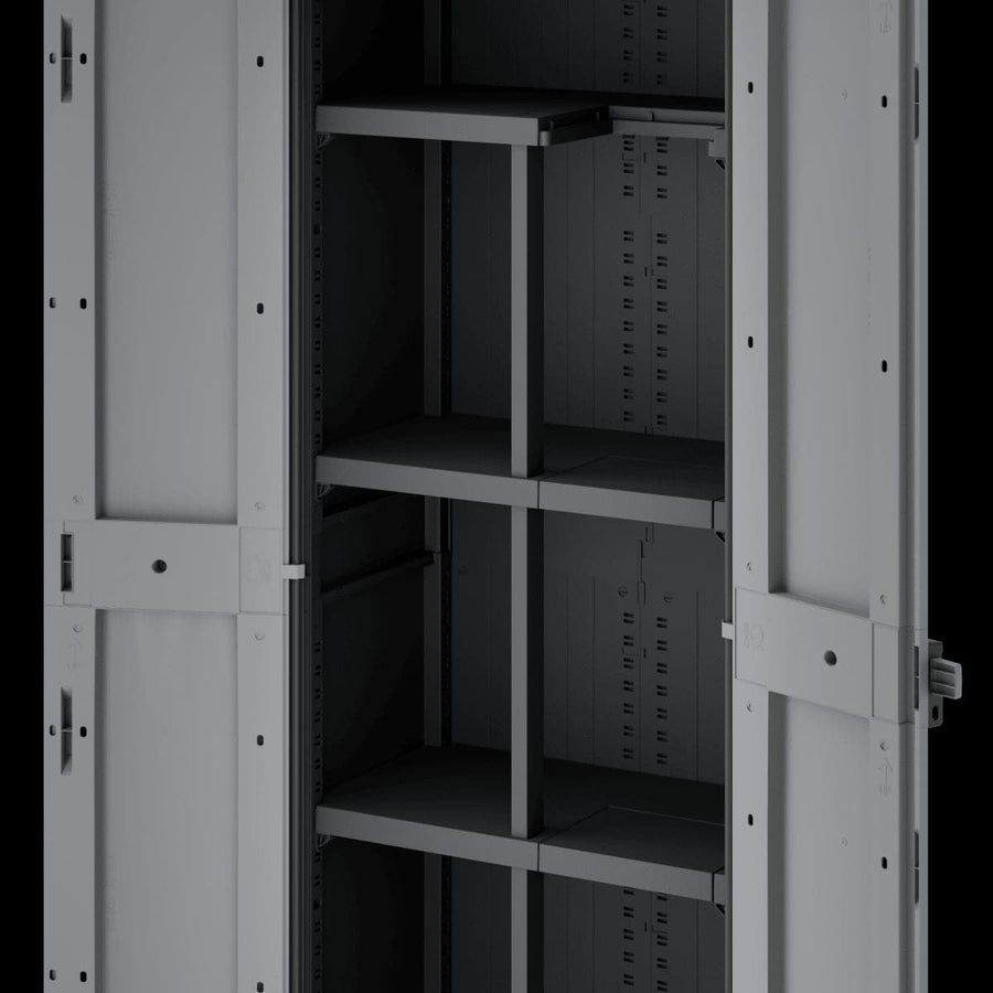 Bricocenter HIGH RESIN CUPBOARD 180X65X39CM BLACK GREY SPACEO