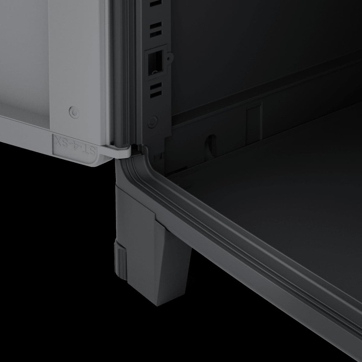 HIGH RESIN CUPBOARD 180X85X52CM BLACK GREY SPACEO