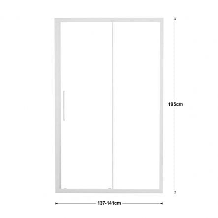 RECORD 2-LEAF SLIDING DOOR L 137-141 CM CLEAR GLASS 6 MM WHITE - best price from Maltashopper.com BR430004704
