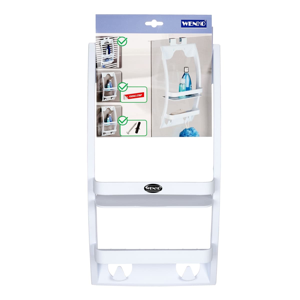 UNIVERSAL SHOWER SHELF 2 PLACES W/HANGER WHITE PLASTIC - Premium Shower baskets from Bricocenter - Just €19.99! Shop now at Maltashopper.com