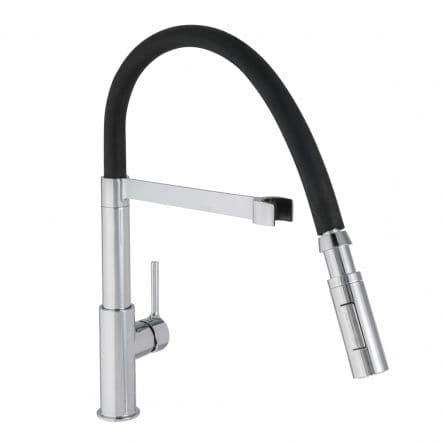 Bricocenter HOLLY MIXER HIGH SPOUT FLEXIBLE SPOUT CHROME/BLACK