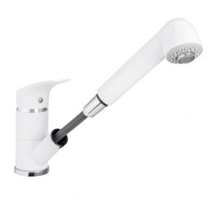 Bricocenter JOEL MIXER LOW SPOUT WITH HAND SHOWER MATT WHITE