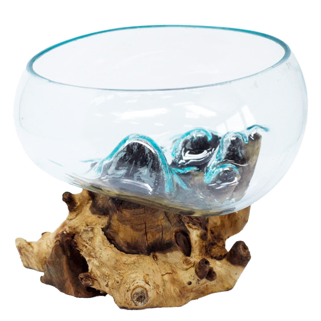 Molten Glass on Wood - Open Lrg Bowl - best price from Maltashopper.com MGW-06