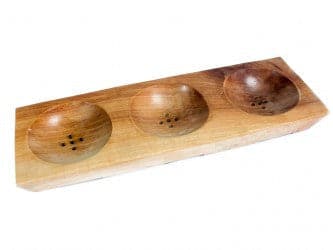 Three Bay Mahogany Soap Dish - best price from Maltashopper.com MSD-06