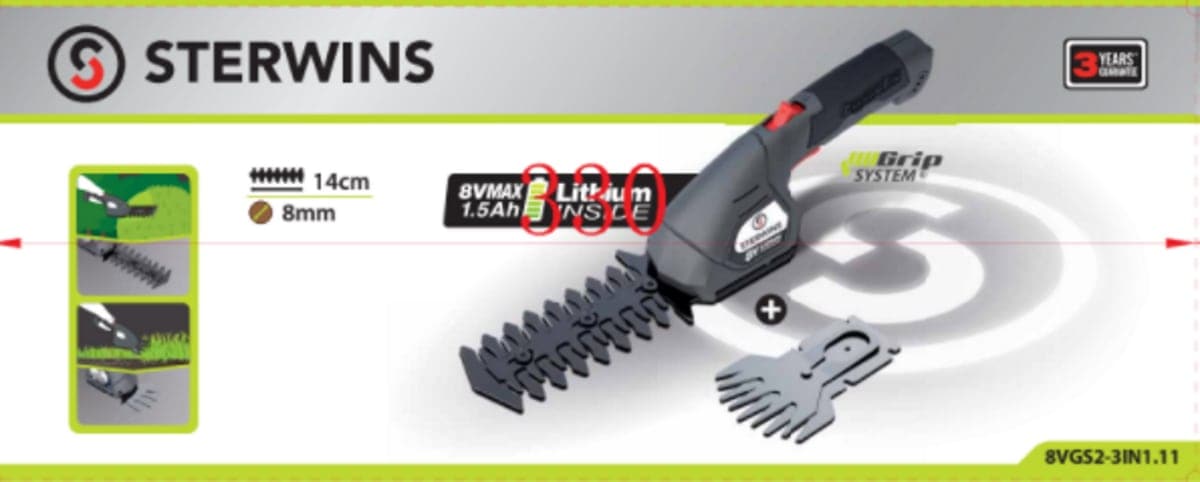 GRASS SHEARS 8V 1.5AH STERWINS