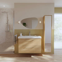 MOBILE BASE UNIT REMIX 90 2 DRAWERS OAK NATURAL - Premium Bathroom Furniture from 81 to 100 cm from Bricocenter - Just €271.99! Shop now at Maltashopper.com