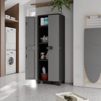 HIGH RESIN CUPBOARD 180X65X39CM BLACK GREY SPACEO - Premium Resin wardrobes from Bricocenter - Just €169.99! Shop now at Maltashopper.com