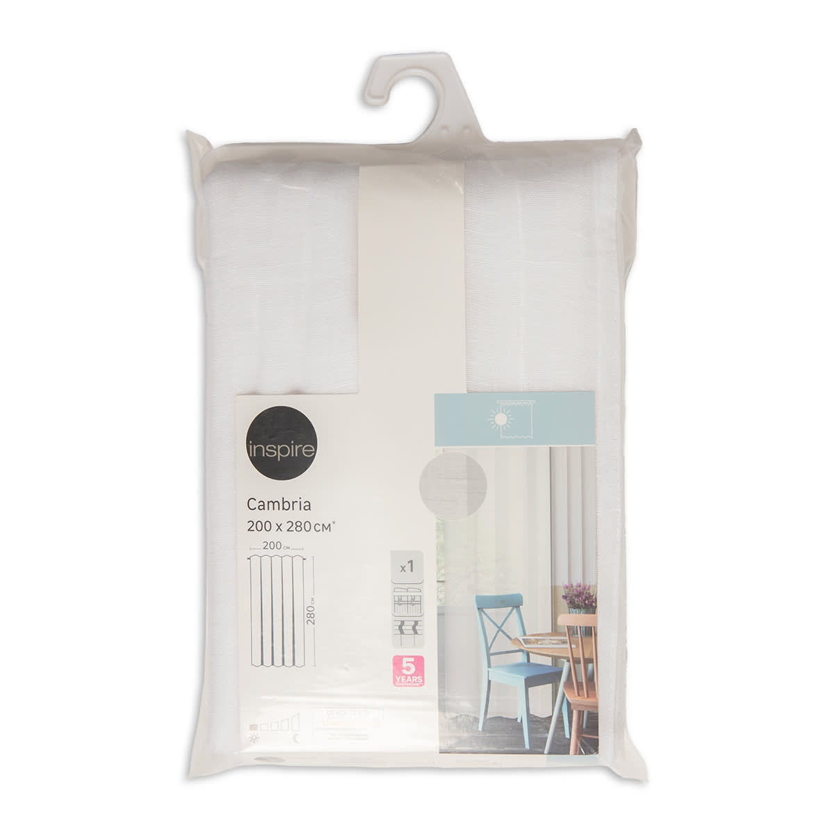CAMBRIA WHITE FILTER CURTAIN 200X280CM WITH WEBBING AND CONCEALED LOOP - Premium  from Bricocenter - Just €52.99! Shop now at Maltashopper.com