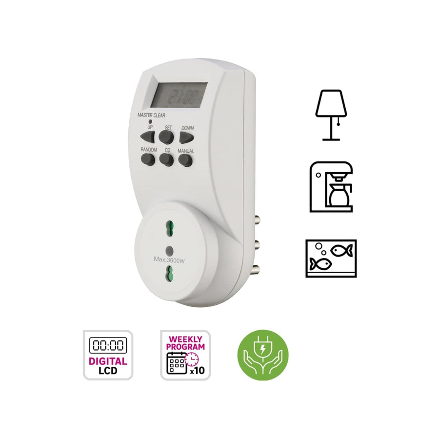 DIGITAL INDOOR TIMER - Premium Programmable Sockets from Bricocenter - Just €11.99! Shop now at Maltashopper.com