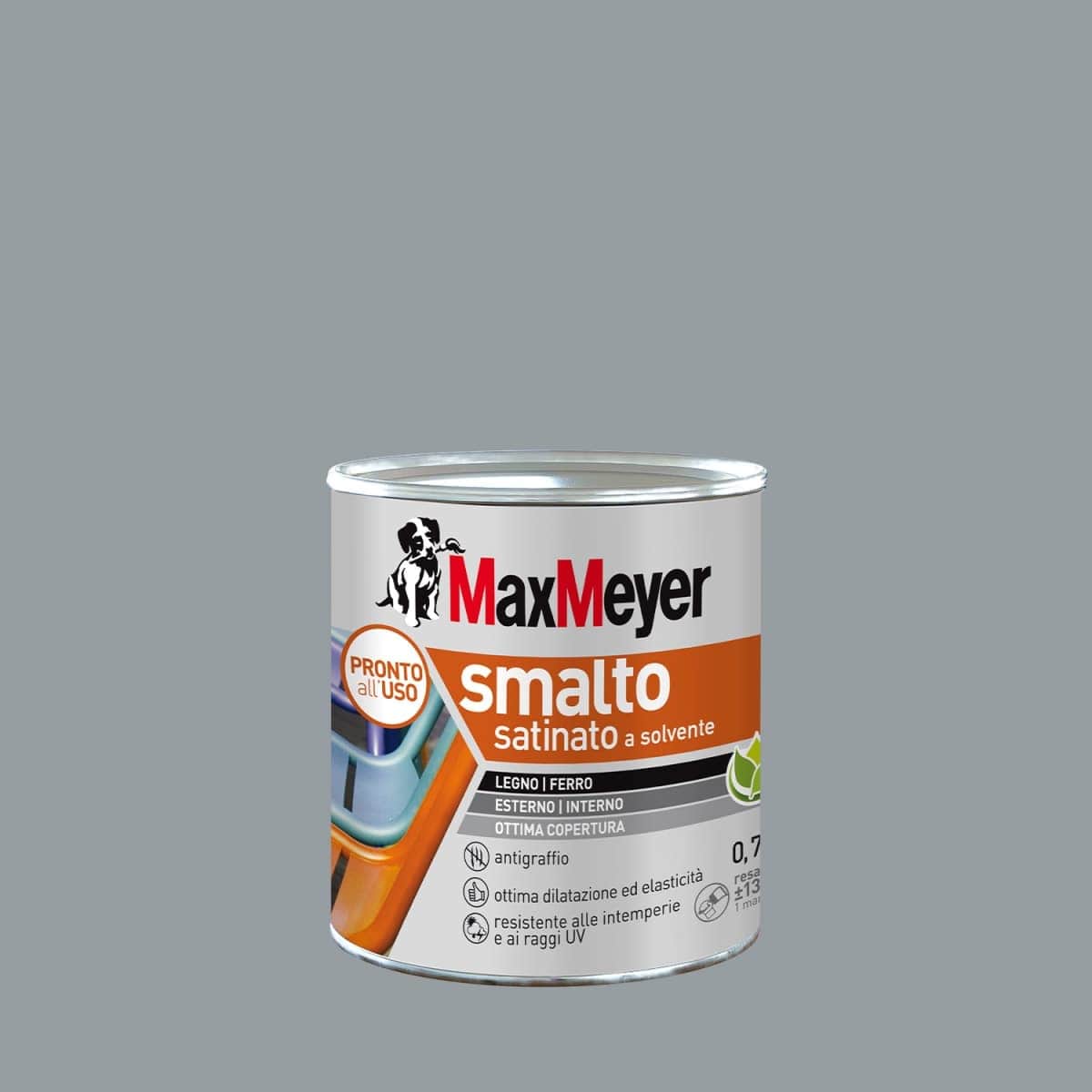 Bricocenter SOLVENT ENAMEL MEDIUM GREY SATIN R7040 MM 750ML