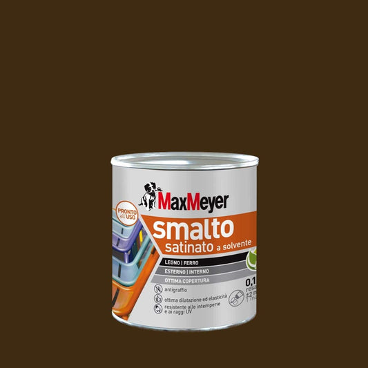 Bricocenter SATIN DARK BROWN SOLVENT ENAMEL R8017 MM 125ML