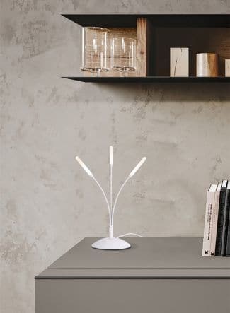 TABLE LAMP SUN ALUMINIUM WHITE H50 CM LED 6W NATURAL LIGHT - best price from Maltashopper.com BR420007391