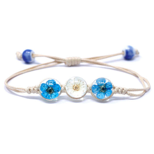Pressed Flowers - Tri-Flower Braclet - best price from Maltashopper.com PFJ-09
