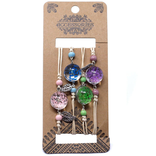 Pressed Flowers - Pretty Flower & Leaf Braclet - best price from Maltashopper.com PFJ-10
