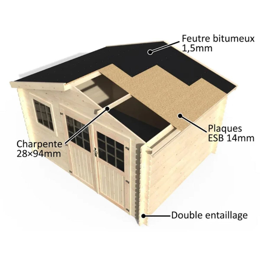 WOODEN HOUSE PRIMULA 28 MM THICK EXTERNAL DIMENSIONS 268X268X229H WITHOUT FLOOR - best price from Maltashopper.com BR500009028