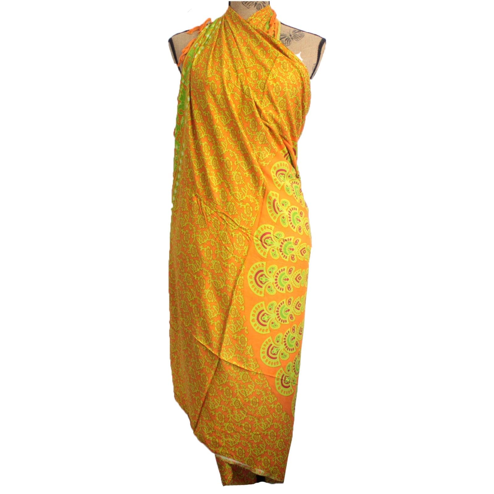Lime Orange Mandela Sarong