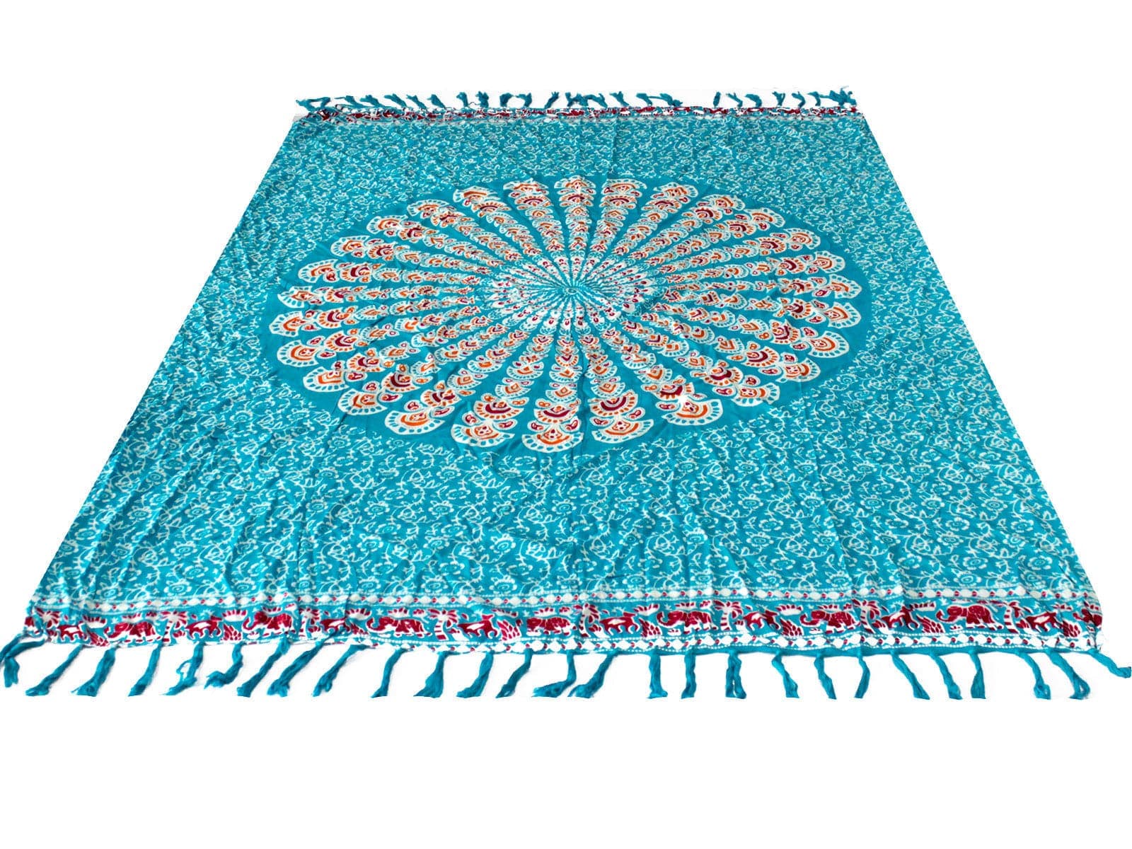 Teal Orange Mandela Sarong