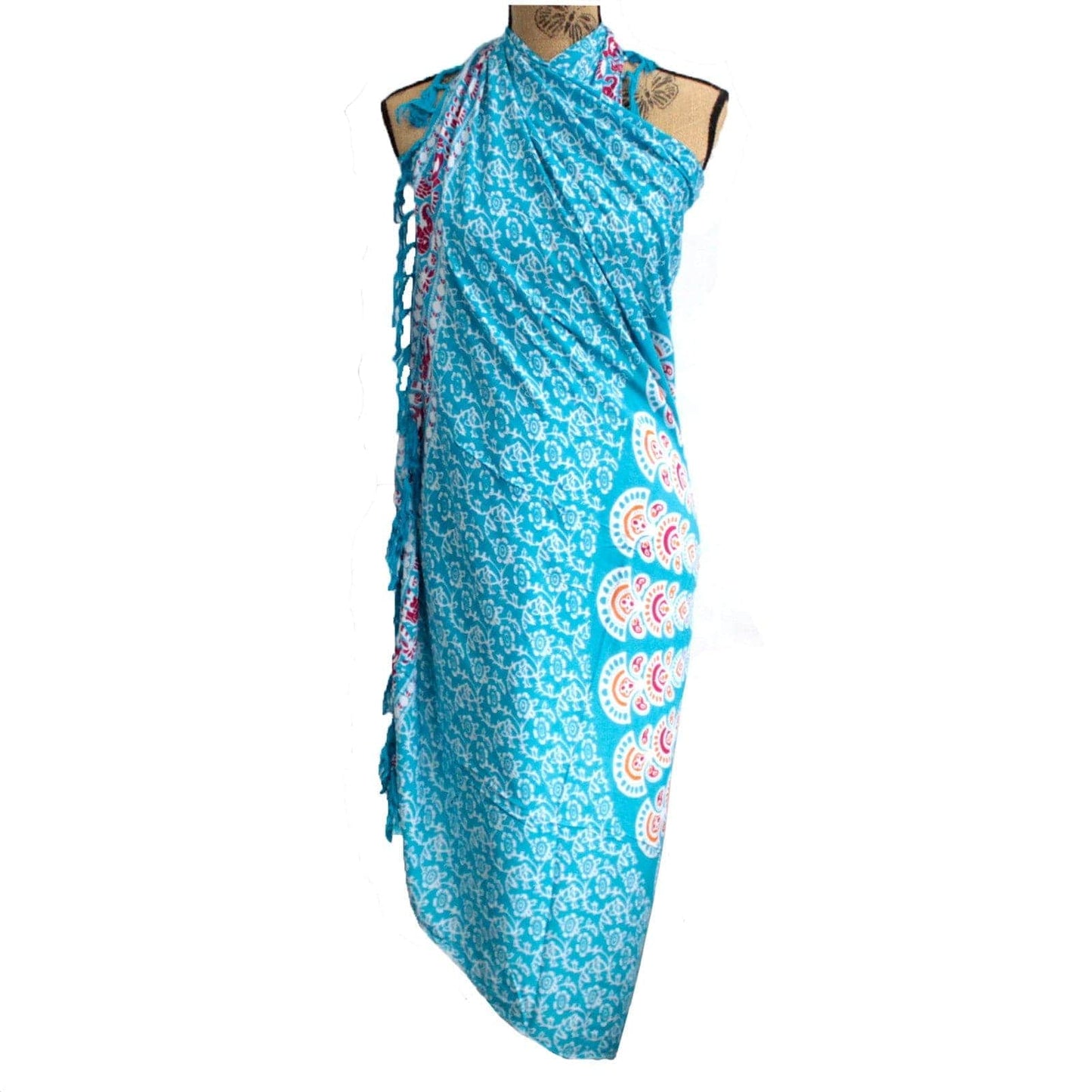 Bliss Teal Orange Mandela Sarong