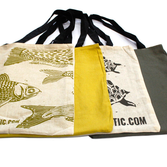 Lrg 2x4oz Reversable Cotton Bag 38x42cm - (2 designs) - best price from Maltashopper.com CCOTT-18