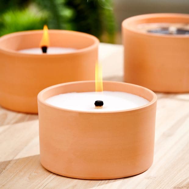 CITRONELLA White terracotta candle H 8 cm - Ø 13.5 cm - best price from Maltashopper.com CS632408