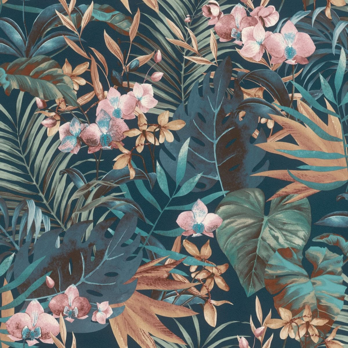 Bricocenter ORCHID AND BLUE FERN WALLPAPER 53CMX10.5M
