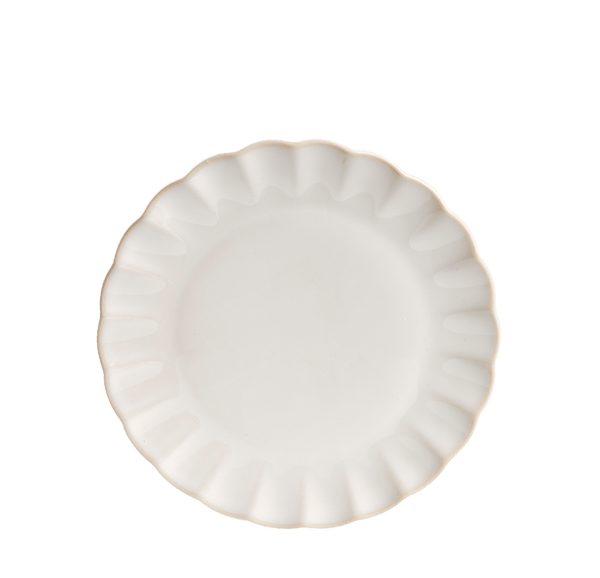 DAHLIA White plate - set of 4 , Ø 21,5 cm