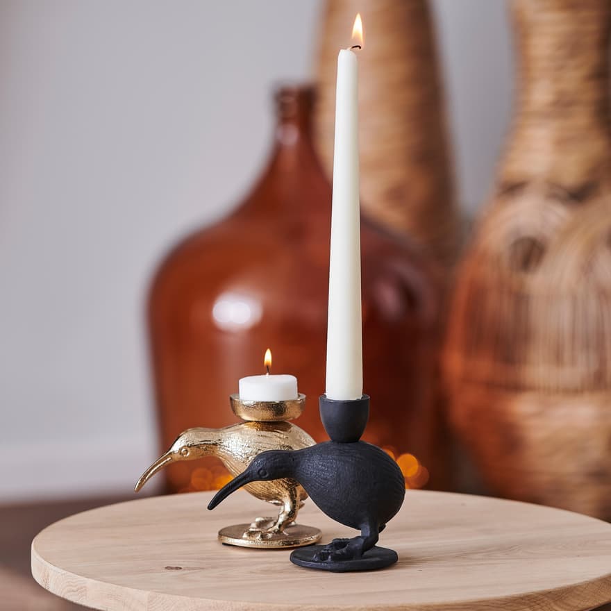 Casa KIWI Black candlestick H 10 x W 12 cm