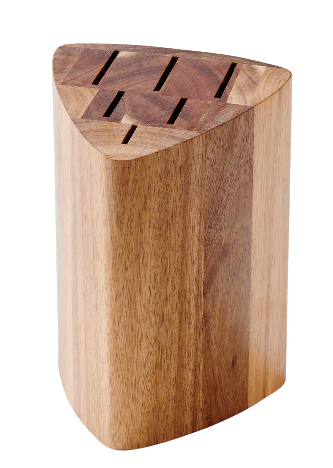 ACACIA Knife block for 5 natural knives H 23 x W 16 x D 14 cm - best price from Maltashopper.com CS672623