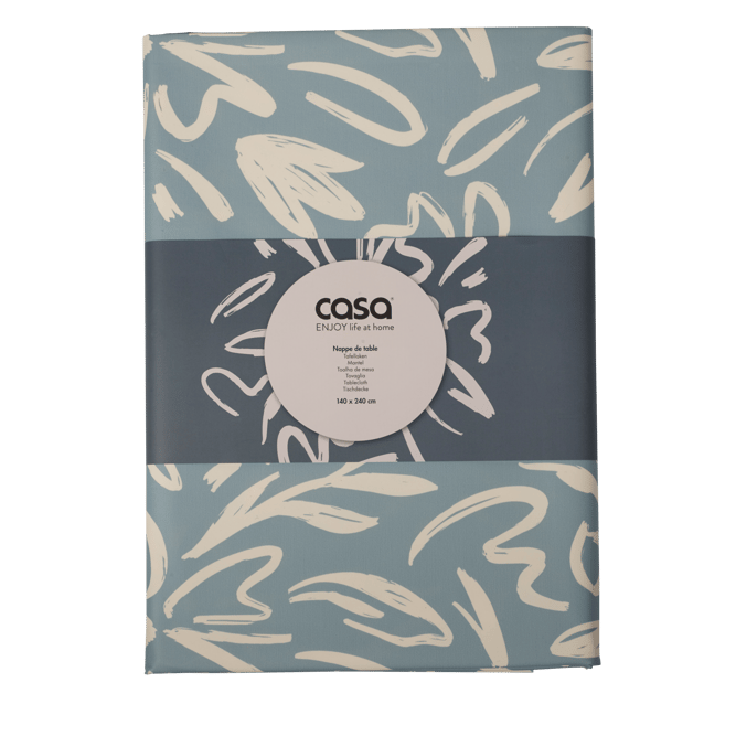 Casa FLORESTA Tablecloth Peva aqua, W 140 x L 240 cm