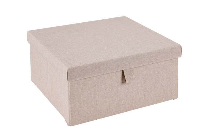 LINOLUX Storage box with lid beige - best price from Maltashopper.com CS682948