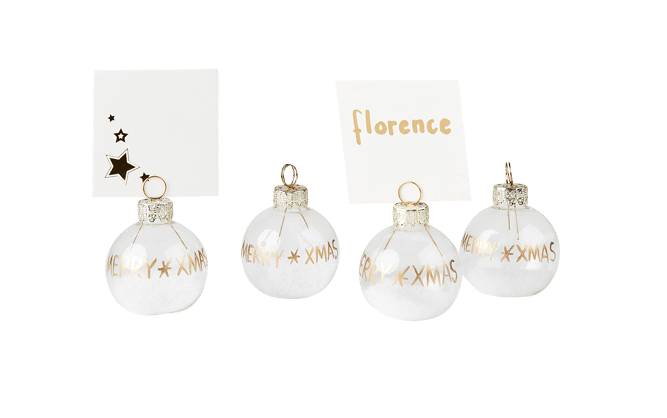 Casa SNOW Name holders set of 4 transparent H 4 x W 4 cm