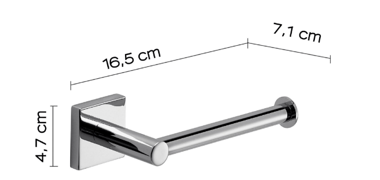 Bricocenter OPEN ROLL HOLDER SCREWS OR GLUE SIDNEY CHROME