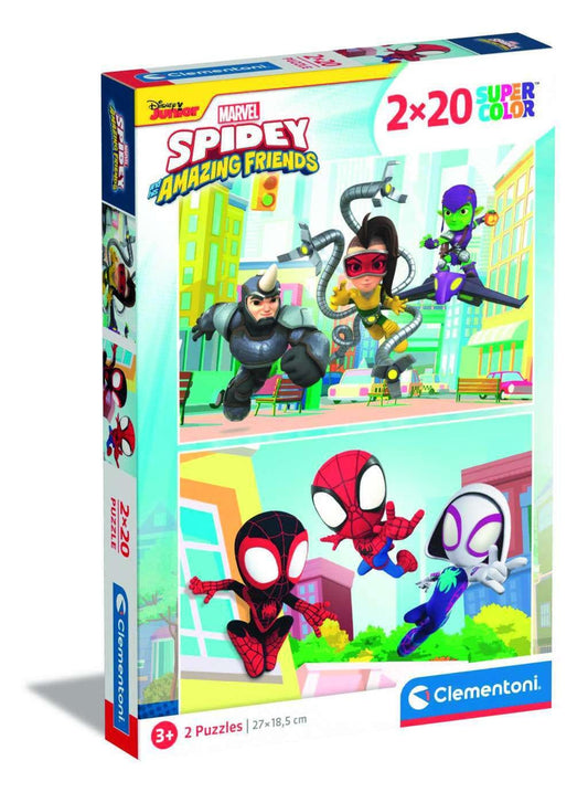 2 Puzzle da 20 Pezzi - Marvel: Spidey Amazing Friends