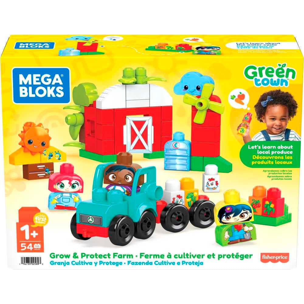 MEGA BLOKS Fisher Price Toddler Building Blocks, Green Town Sort & Recycle Squad