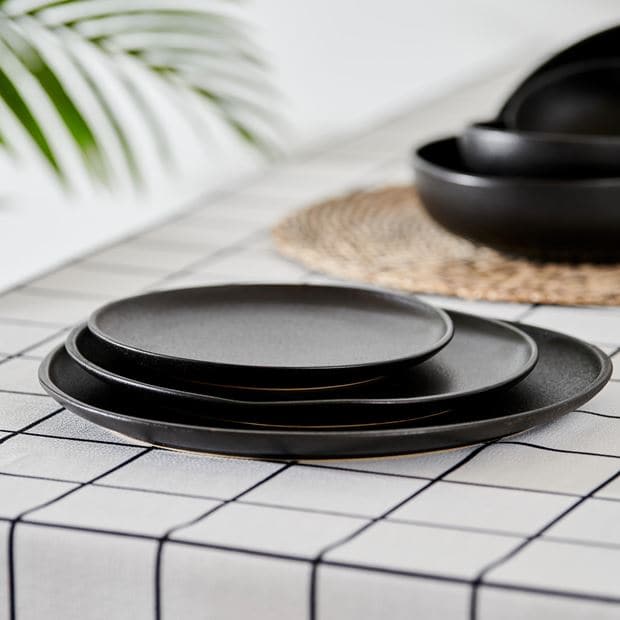 Casa MAGMA Black plate - set of 4 , Ø 31 cm