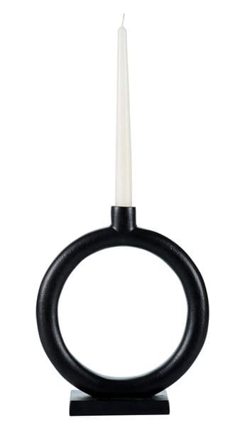 Casa NOVA Black candlestick H 25 x W 21 x D 6.5 cm - Ø 2.1 cm