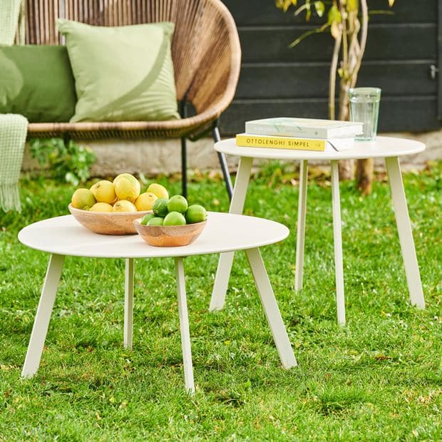 NURIO Matt white lounge table H 46 cm - Ø 60 cm - best price from Maltashopper.com CS668276