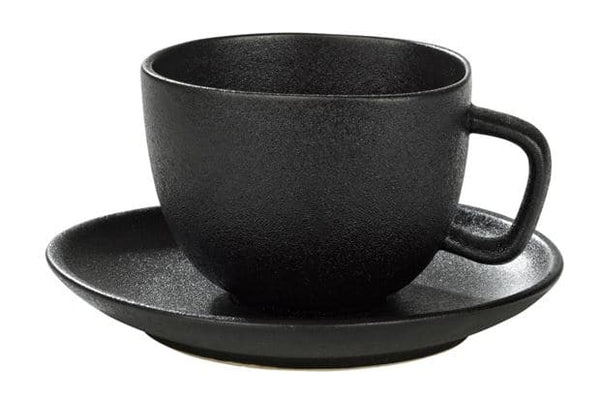 MAGMA Cup & saucer 20 CL black - set of 6 , H 6 cm - Ø 9 cm