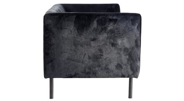 TILLY fabric: black velvet H 67 x W 140 x D 73 cm - best price from Maltashopper.com CS666939