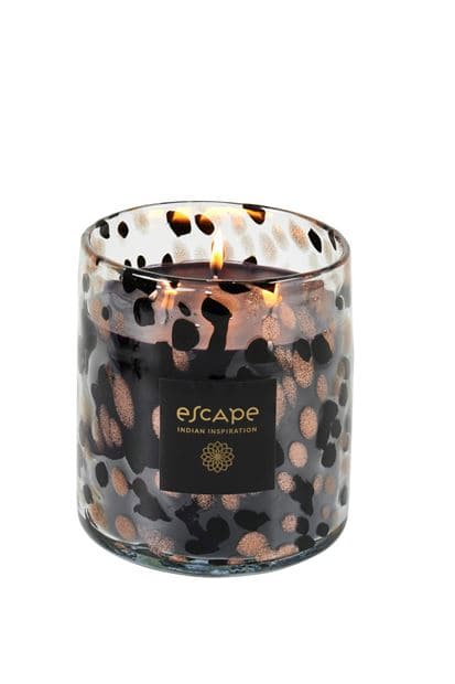 INDIAN INSPIRATION Scented candle black, copper, multicolored H 13.5 cm - Ø 12 cm - best price from Maltashopper.com CS667751