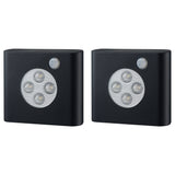 OLEBY wardrobe lighting with sensor, black, 2 pack